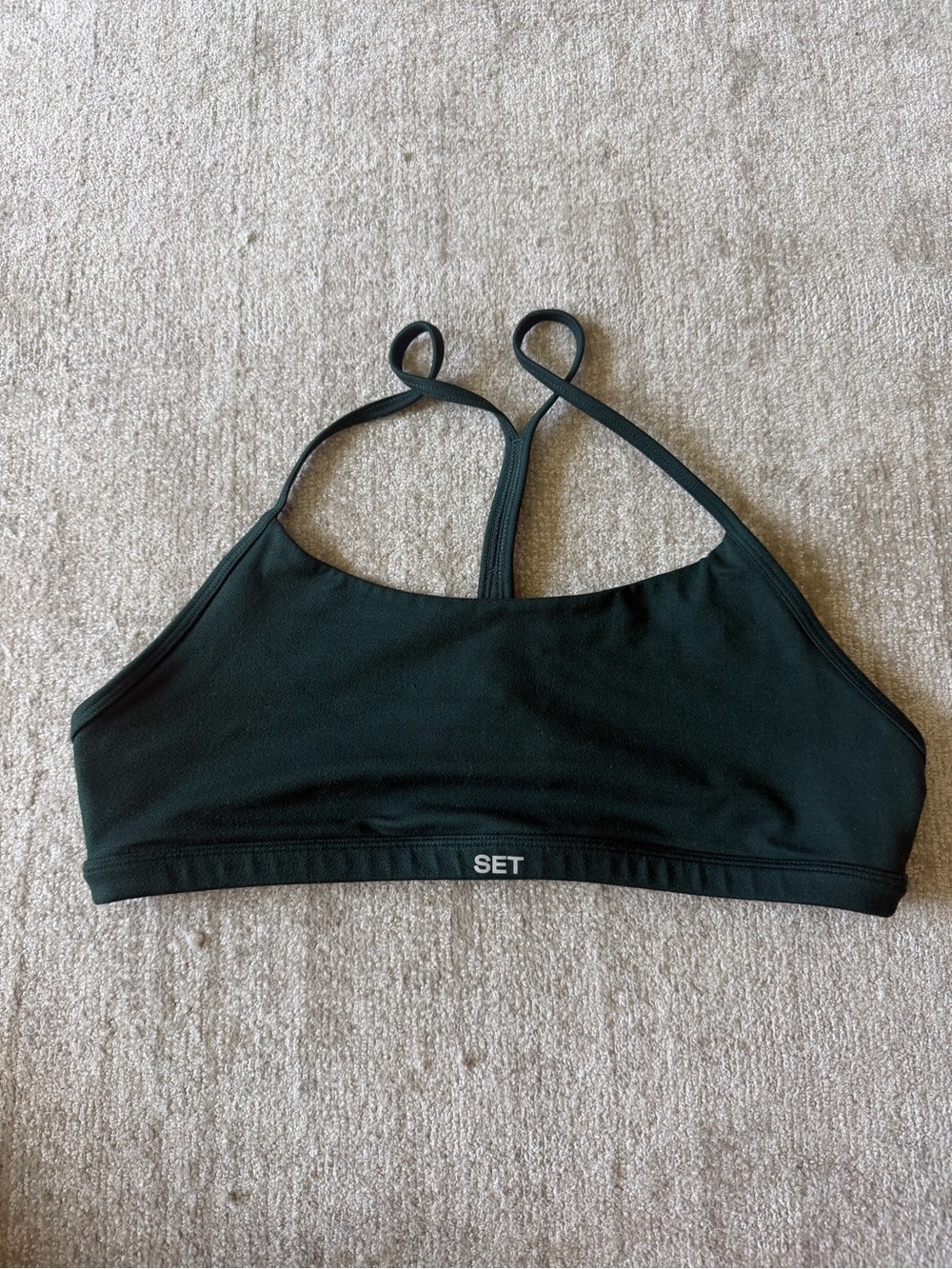SET Active Dark Green Strappy Sports Bra